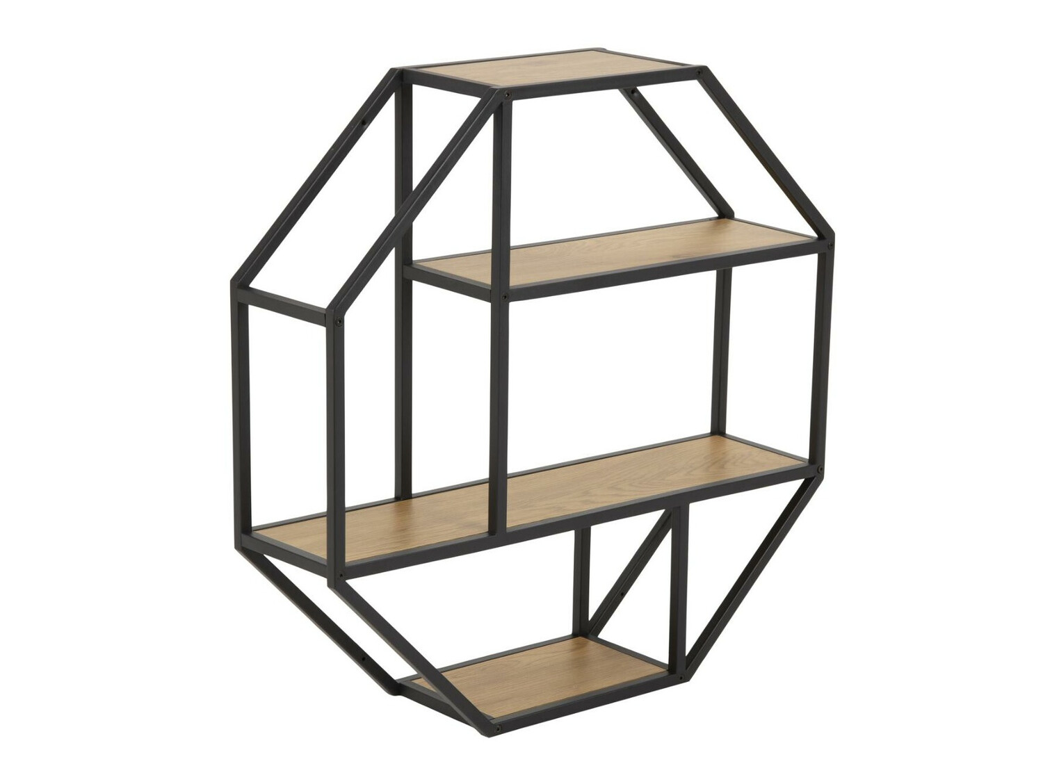 Estante de parede Norsica Sevferi 144 (Carvalho selvagem + Preto)