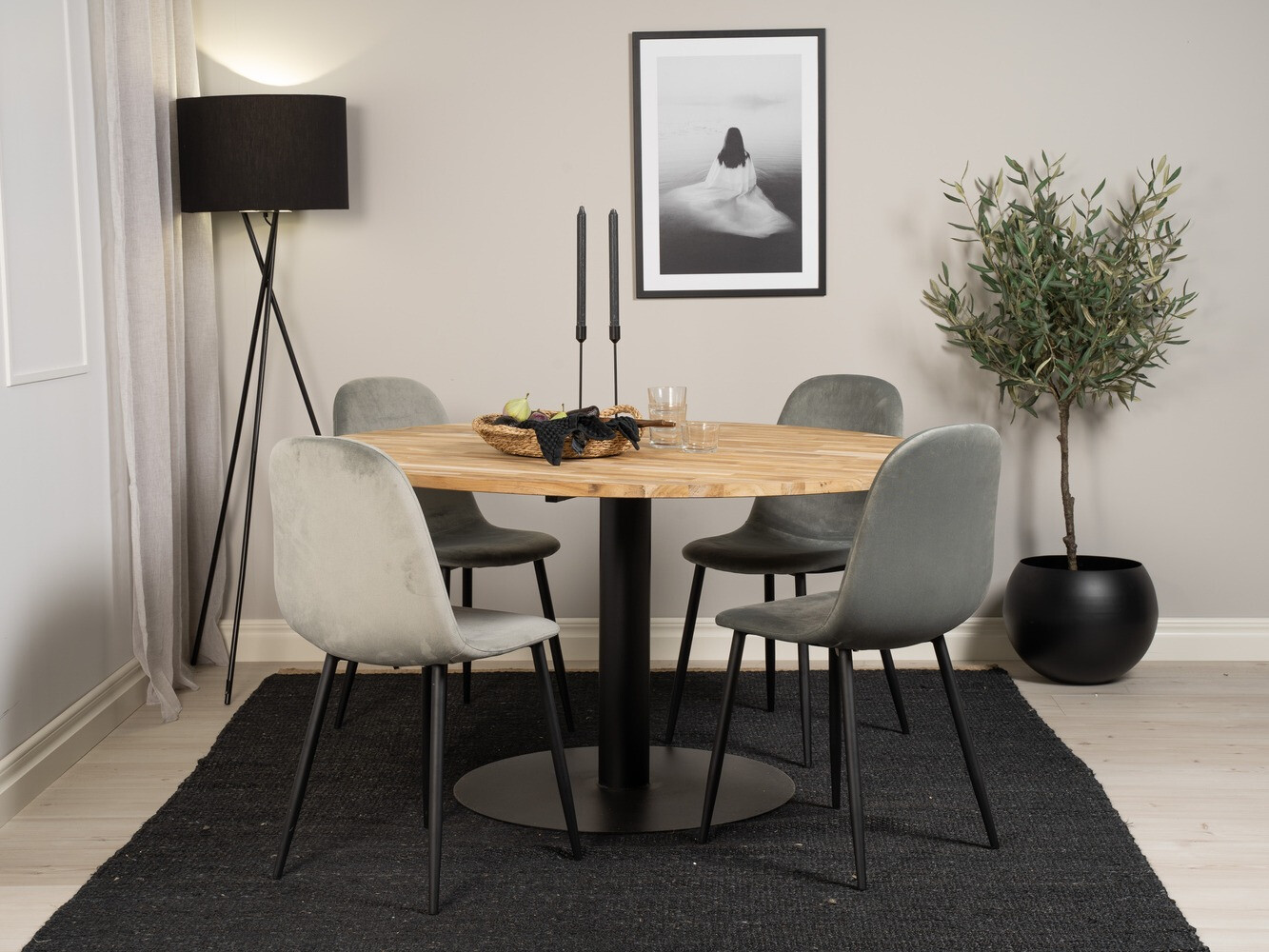 Conjunto para refeições Dallas 1738 (Preto + Cinzento claro)