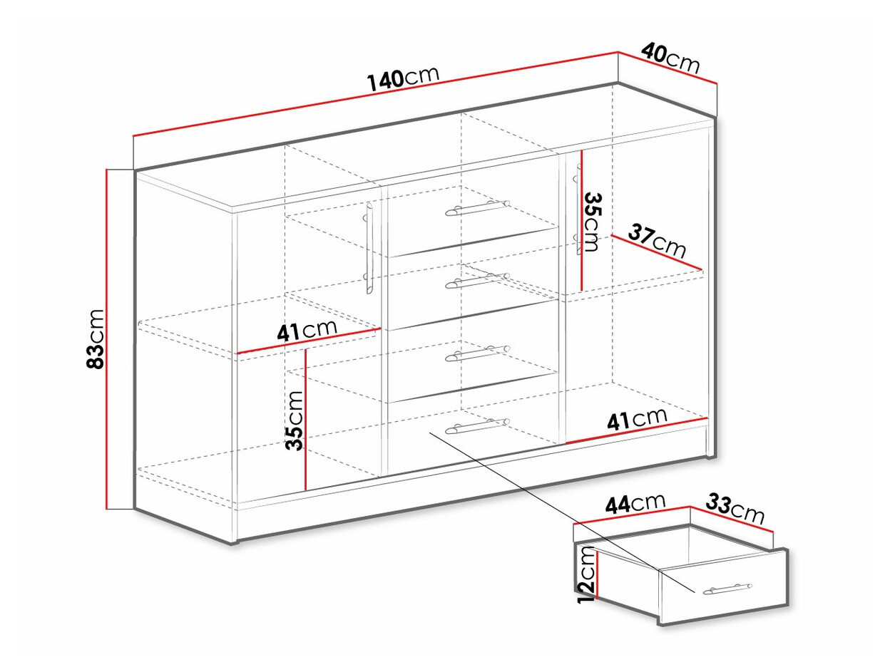 Cómoda Cavmero 109 (Carvalho sonoma + Branco)
