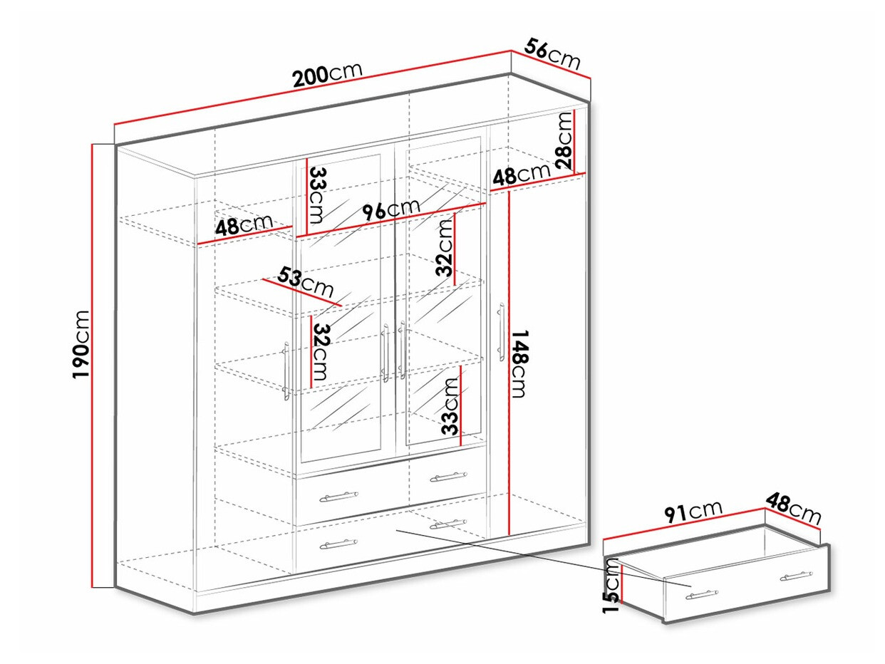 Roupeiro Cavmero 101 (Carvalho sonoma + Branco)