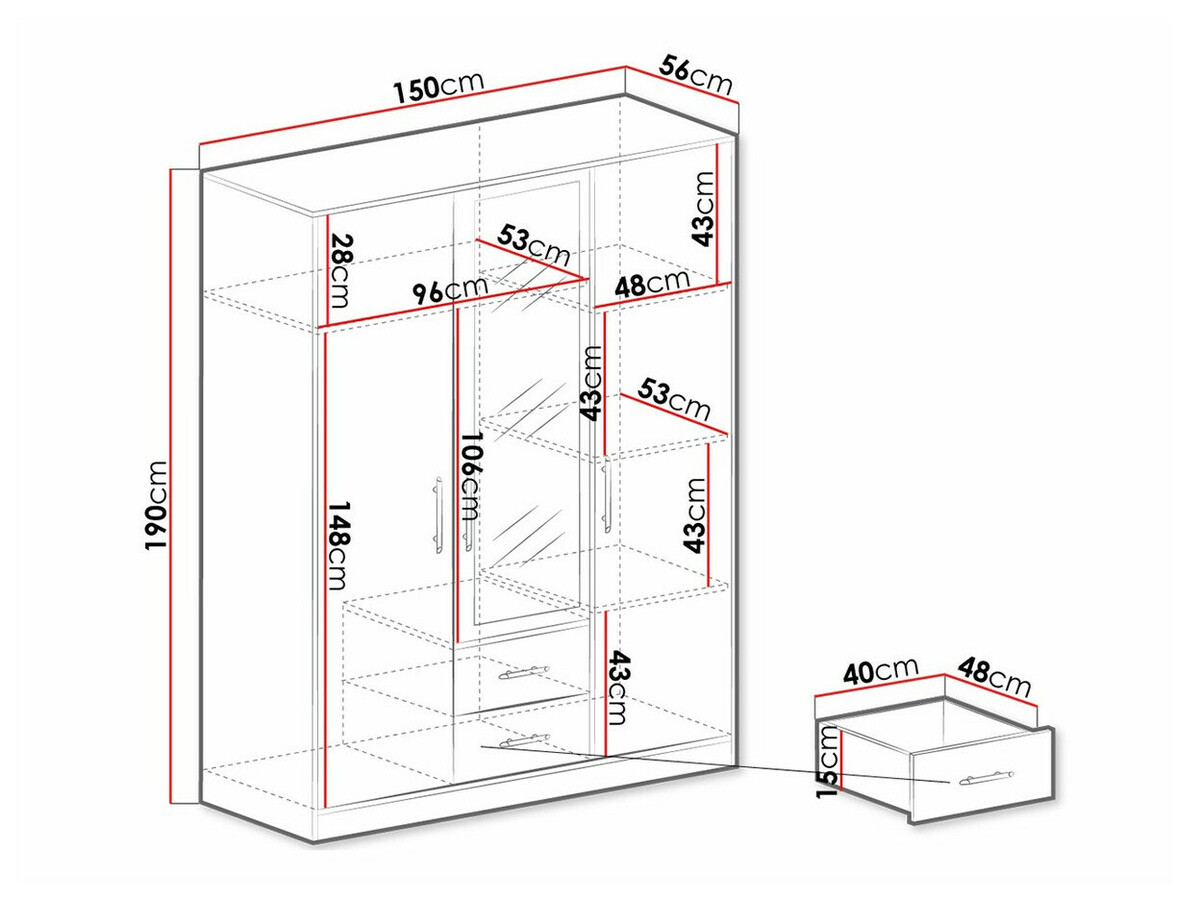Roupeiro Cavmero 103 (Antracite)