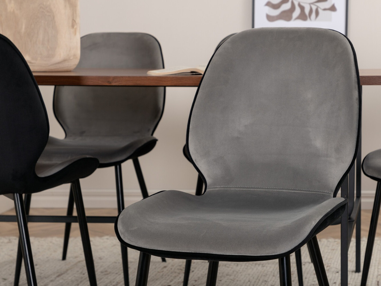 Conjunto para refeições Dallas 2782 (Nogueira + Preto)