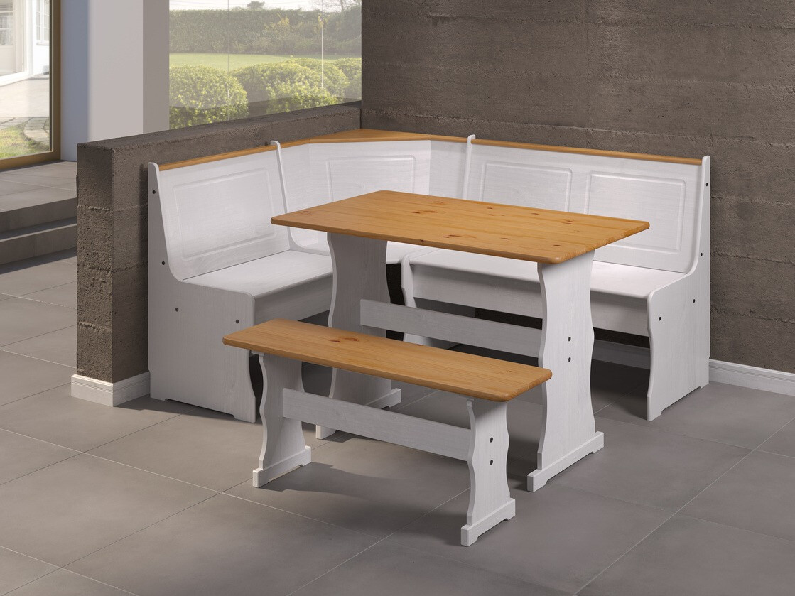 Cantos da cozinha Indianapolis D104 (Branco + Madeira clara)