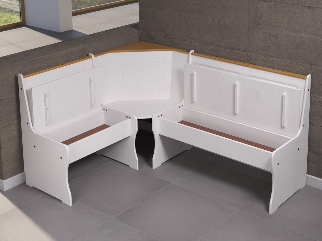 Cantos da cozinha Indianapolis D104 (Branco + Madeira clara)