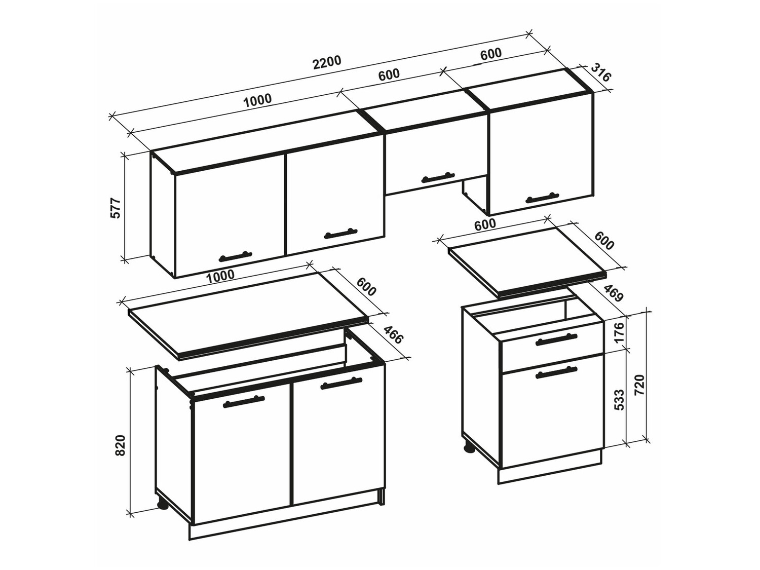 Conjunto para cozinha Houston 1332