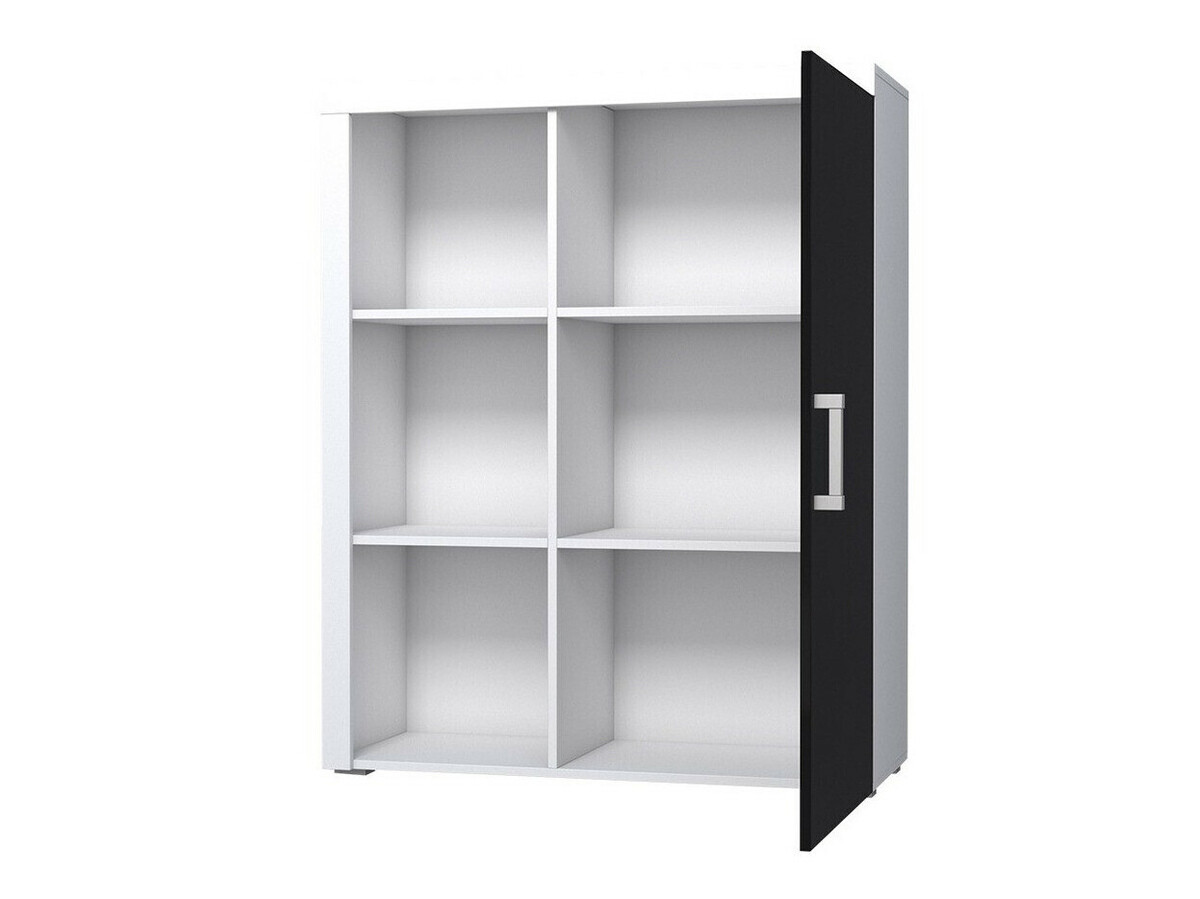 Conjunto para sala de estar Odebeli 107 (Branco + Preto brilhante)