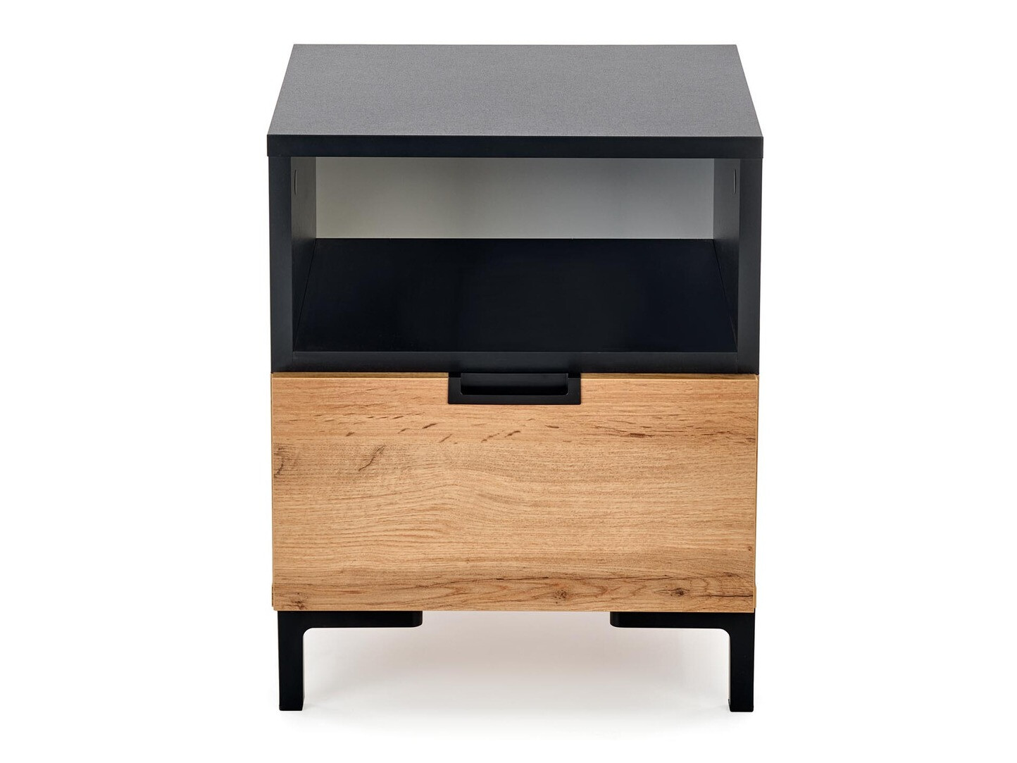 Mesa de cabeceira Houston 1225 (Preto + Carvalho wotan)