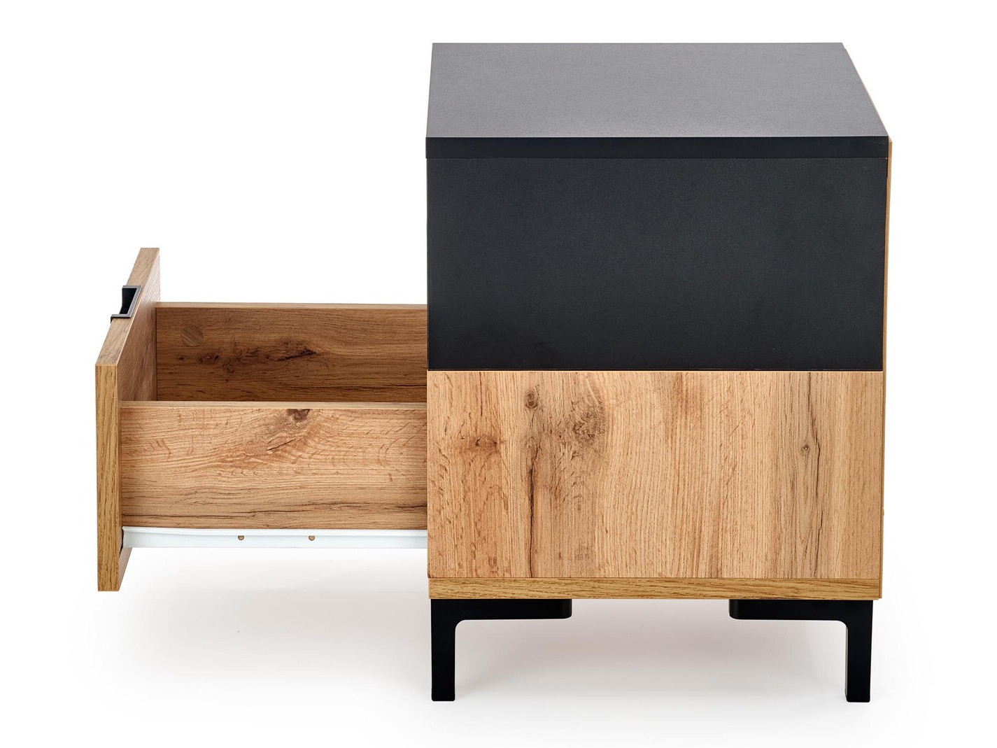 Mesa de cabeceira Houston 1225 (Preto + Carvalho wotan)