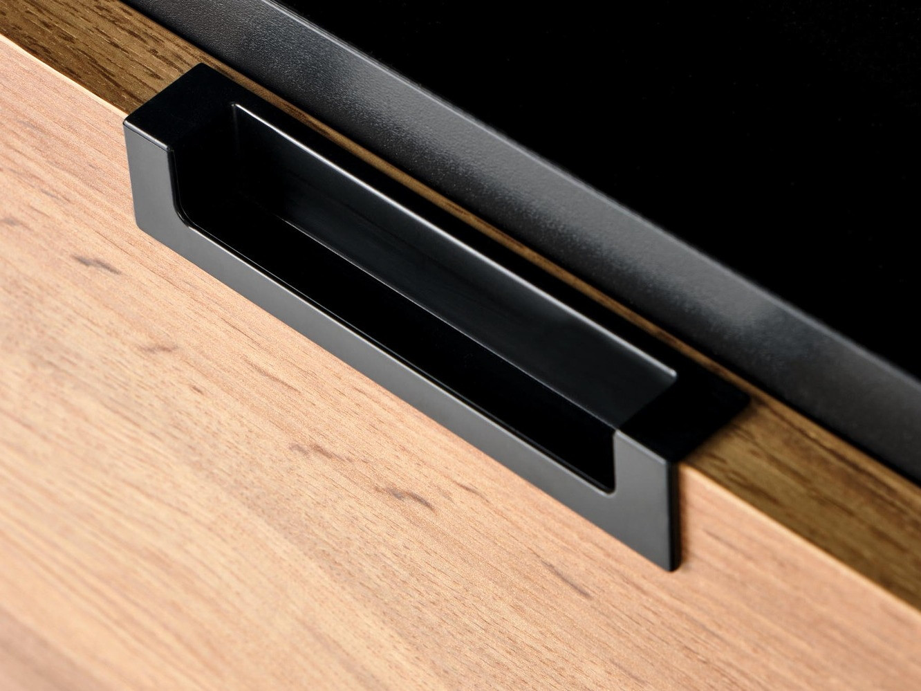 Mesa de cabeceira Houston 1225 (Preto + Carvalho wotan)