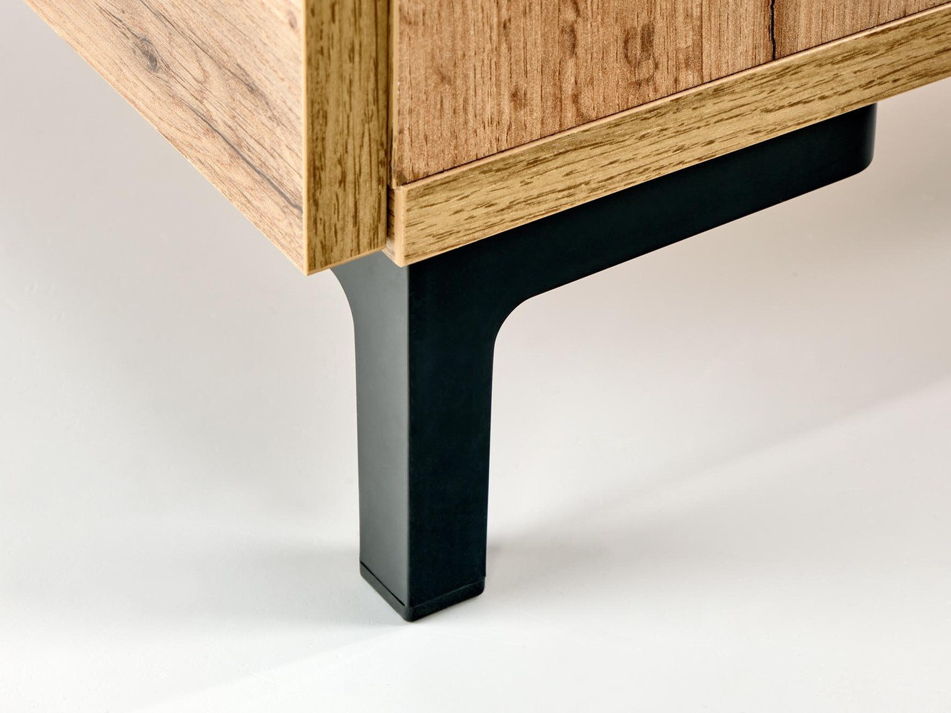 Mesa de cabeceira Houston 1225 (Preto + Carvalho wotan)