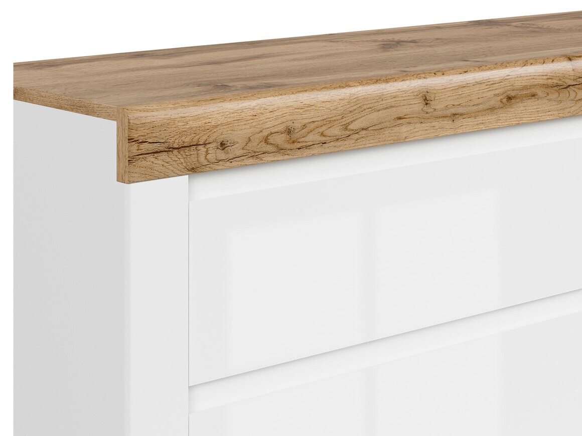 Cómoda Sonsoru 100 (Branco + Branco brilhante + Carvalho wotan)