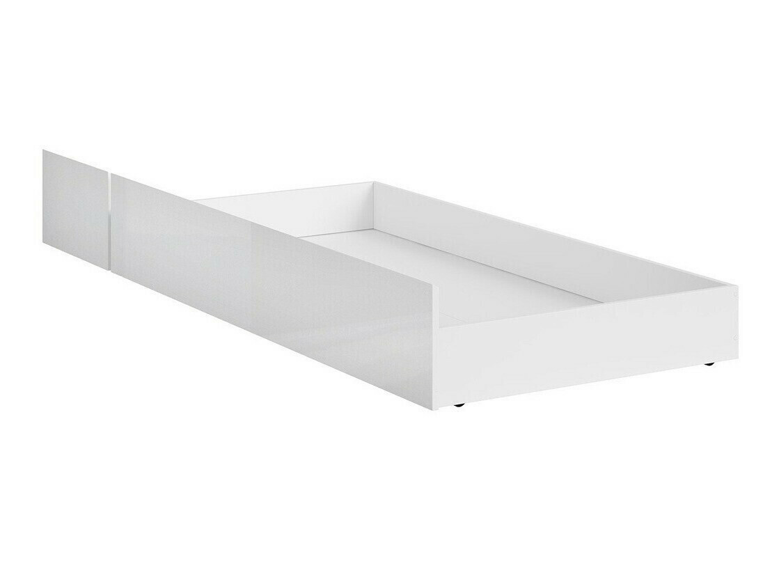 Cama com arrumação Sonsoru 133 (Branco + Branco brilhante + Carvalho wotan)