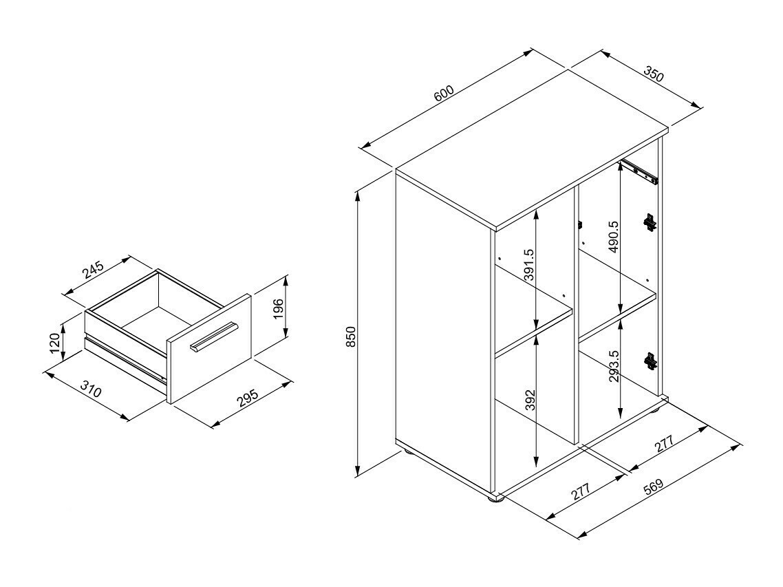 Cómoda Findlay 101 (Carvalho Artisan + Branco)