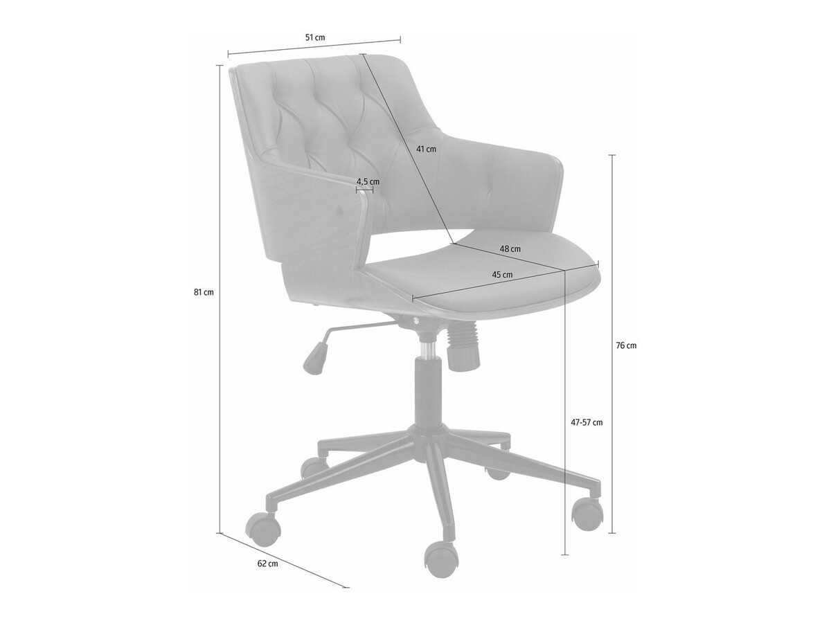 Cadeira de escritório Denton 904 (Preto)