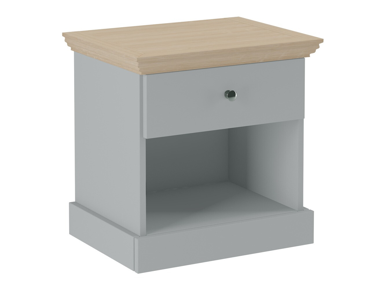 Mesa de cabeceira Lirveri 111 (Cinzento + Carvalho claro)