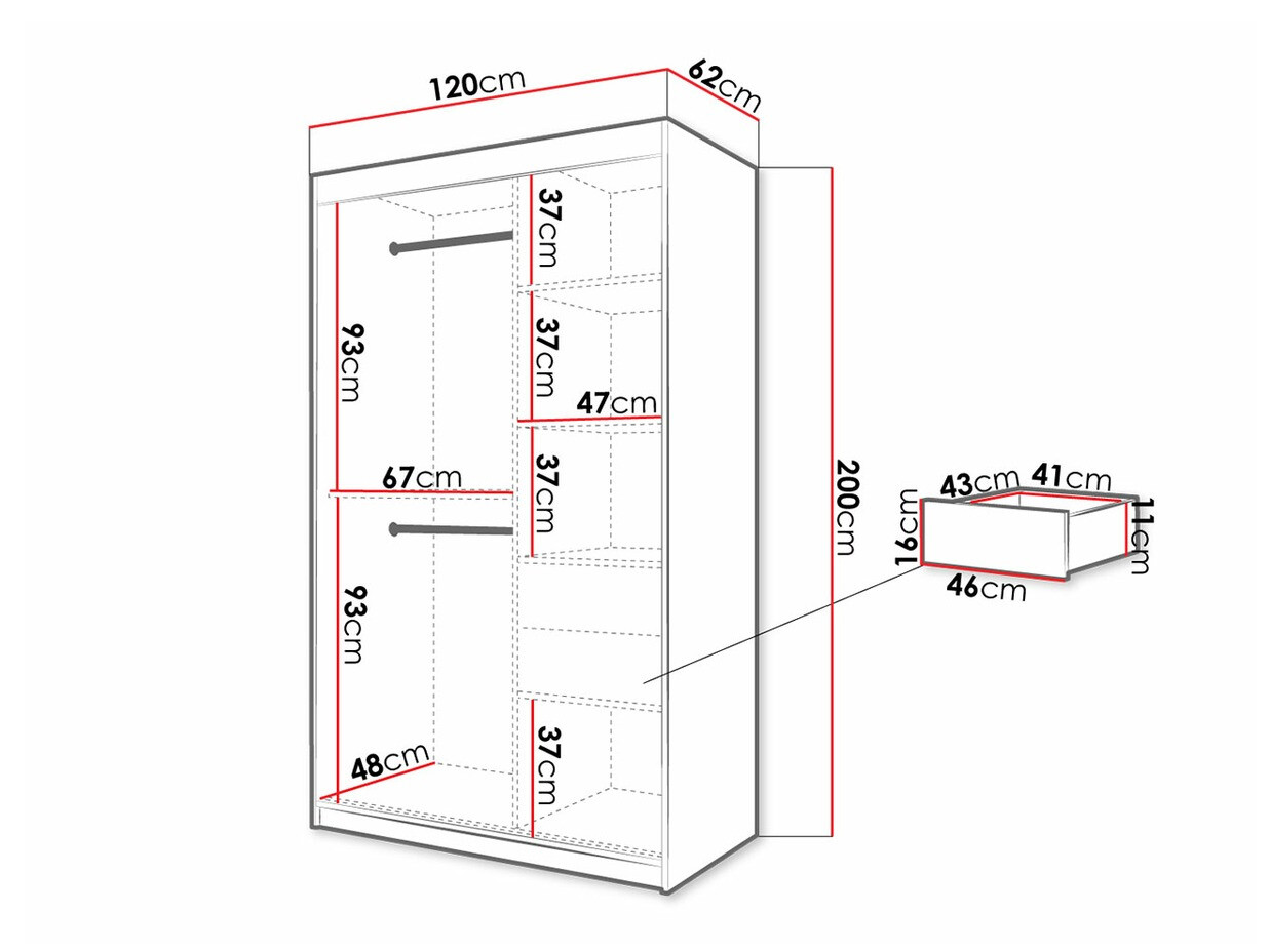 Roupeiro Hartford 287 (Carvalho Artisan + Preto)