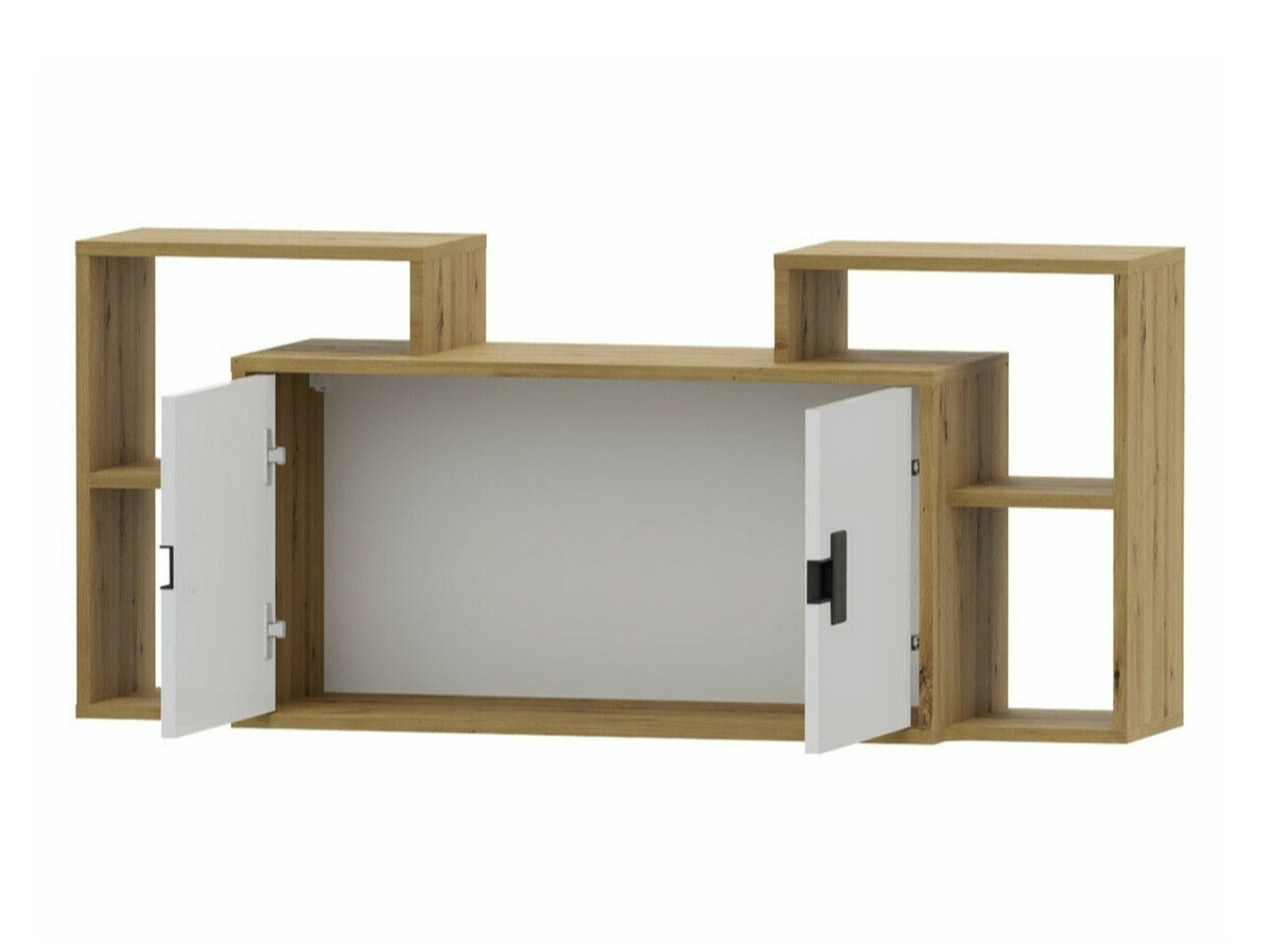 Armário suspenso Florevi 107 (Mate branco + Carvalho Artisan)