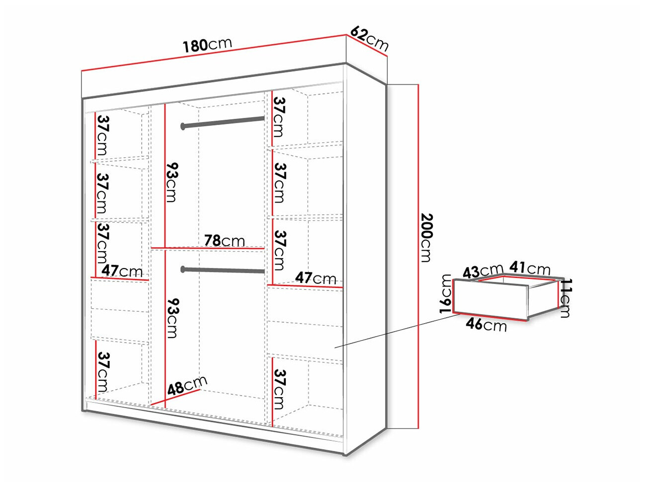 Roupeiro Hartford 289 (Carvalho Artisan + Preto)