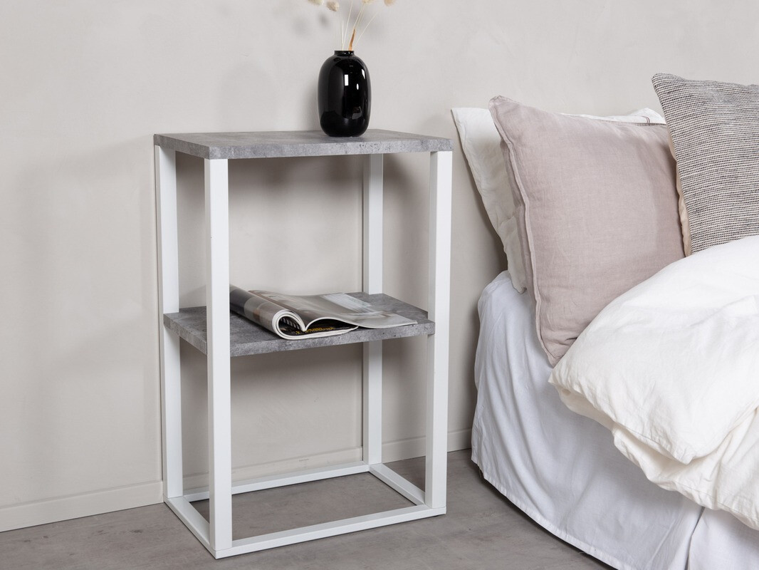 Mesa de apoio Dallas 260 (Cimento + Branco)