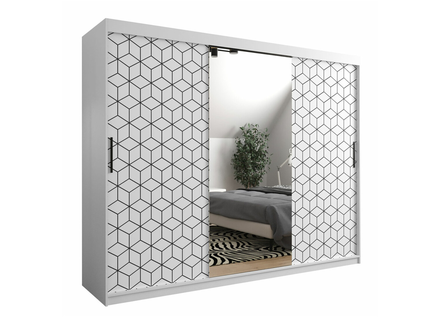 Roupeiro Hartford 291 (Branco + Preto)