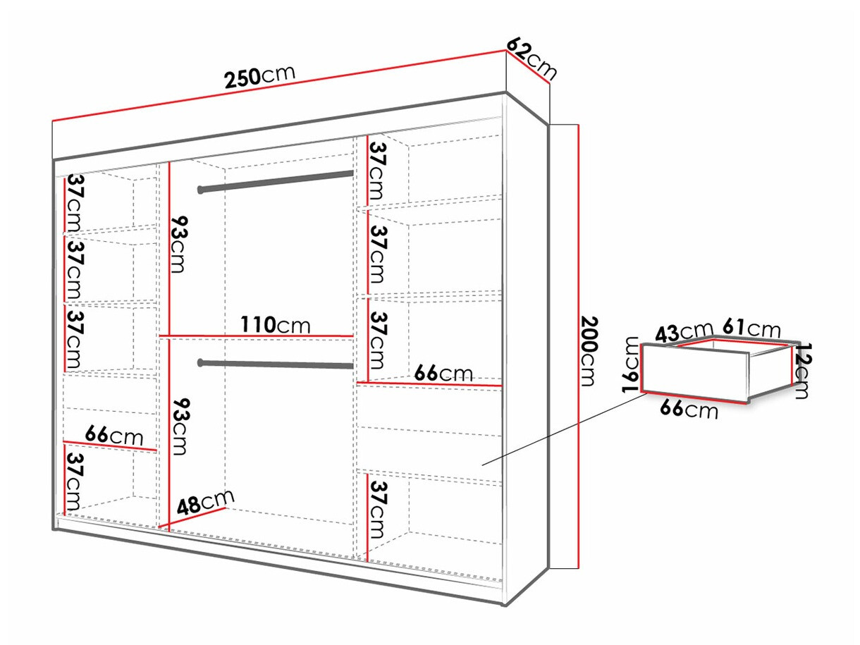 Roupeiro Hartford 291 (Branco + Preto)