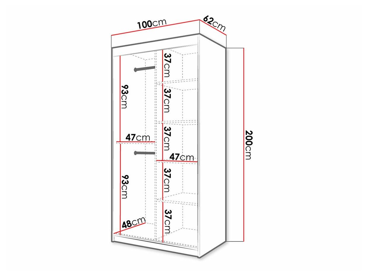 Roupeiro Hartford 307 (Carvalho Artisan + Preto)