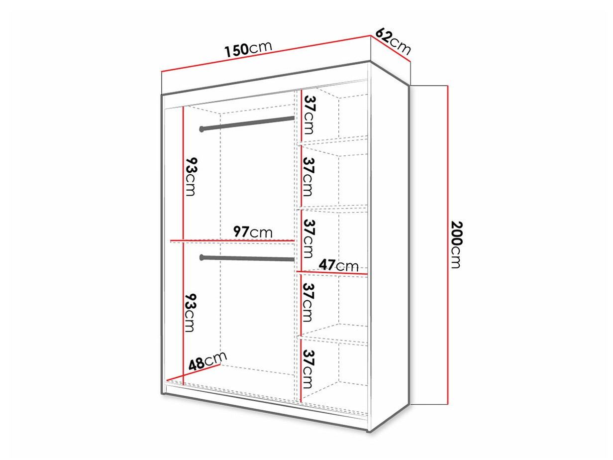 Roupeiro Hartford 311 (Branco + Preto)