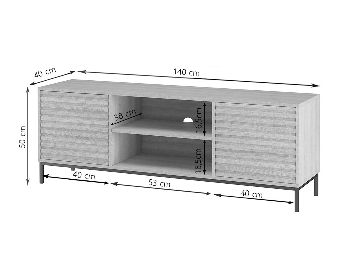 Móvel de TV Denton 844 (Preto + Carvalho)