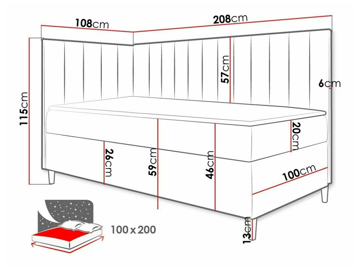 Cama continental Baltimore 164 (Soft 017 + Fresh 14)