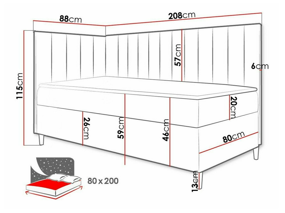 Cama continental Baltimore 164 (Soft 017 + Fresh 8)
