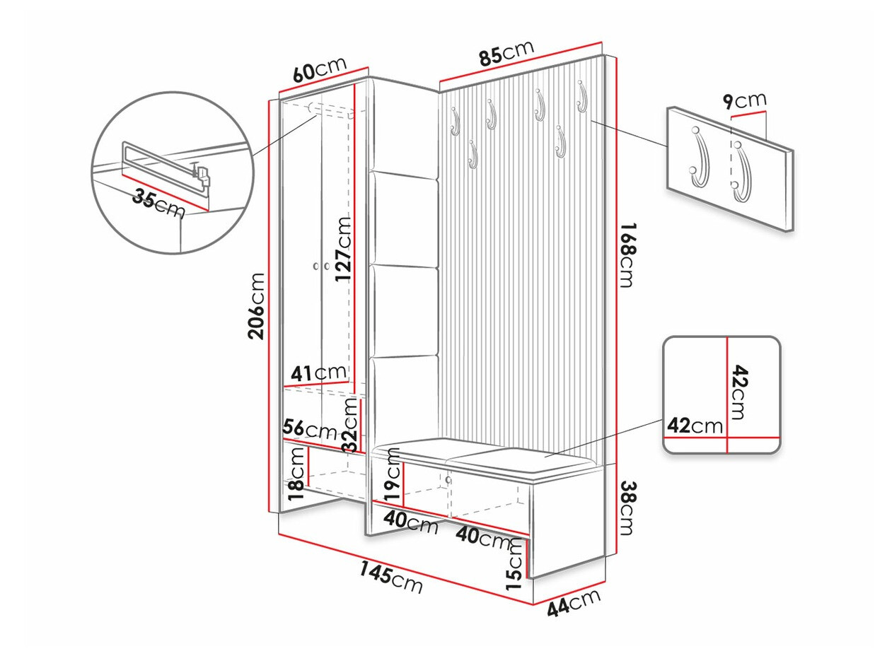Conjunto para corredor Donio III (Carvalho Artisan + Manila 11)
