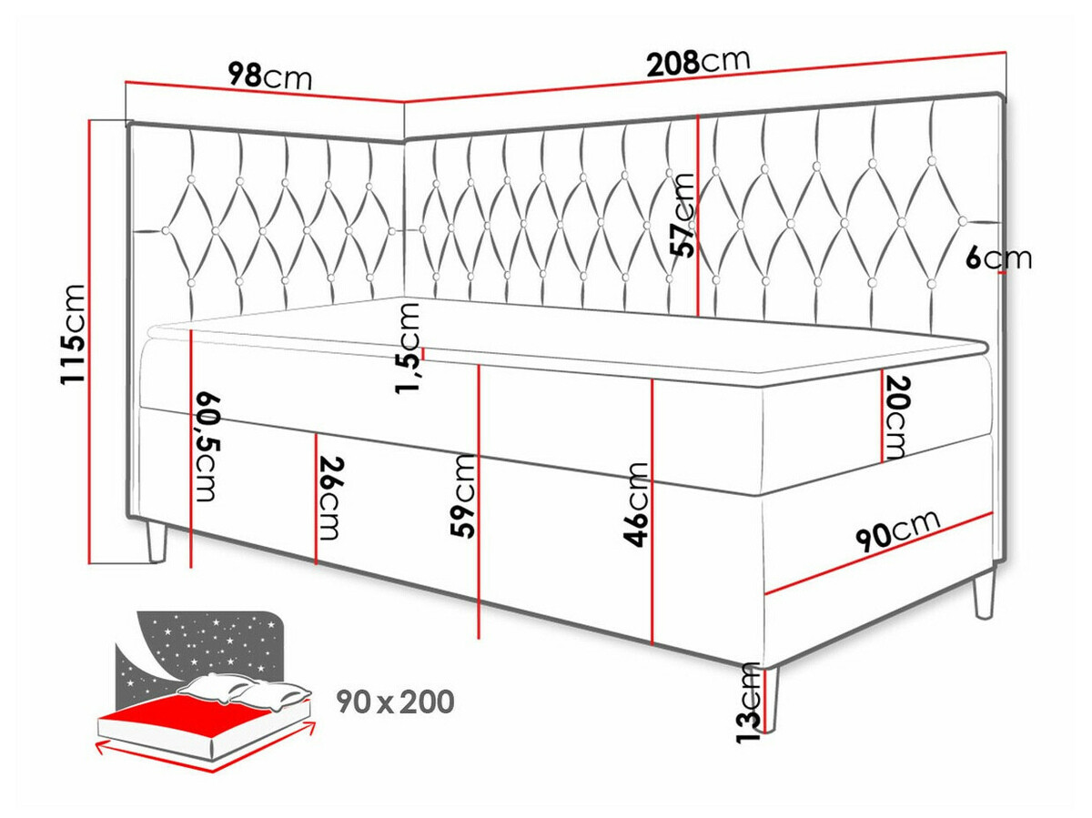 Cama continental Baltimore 167 (Soft 017 + Fresh 8)