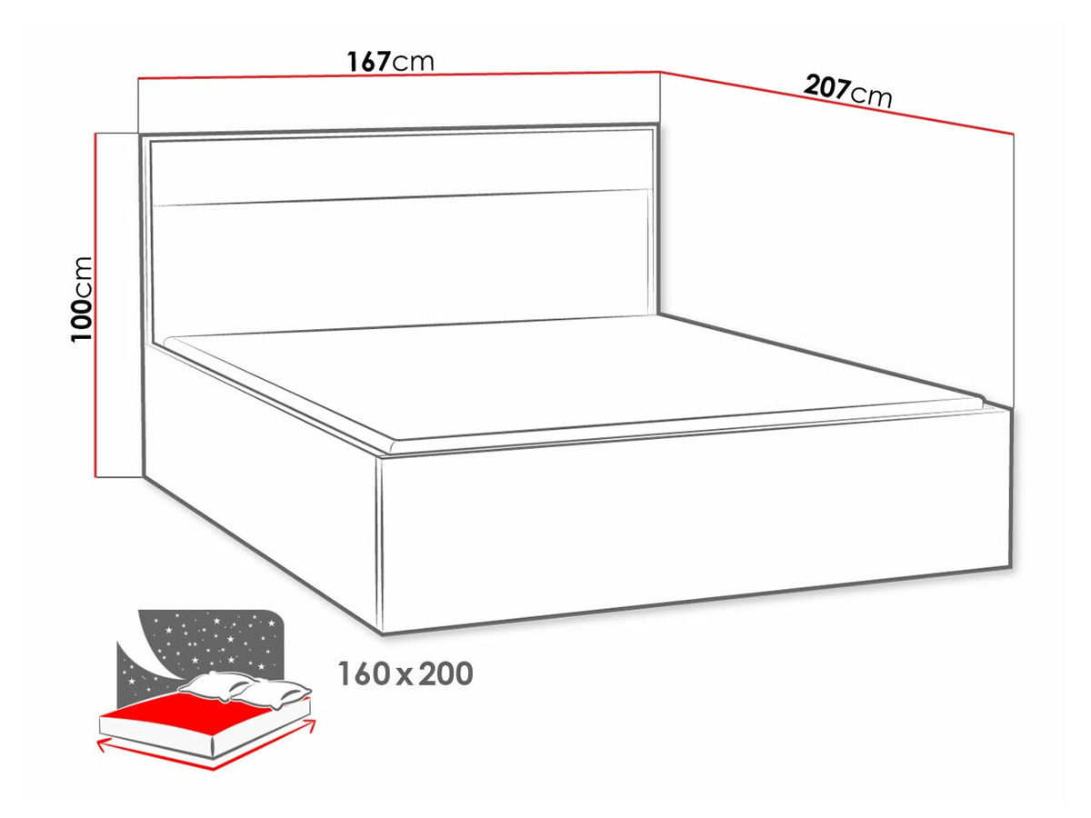 Cama Etrmoni 113 (Madeira clara + Carvalho)