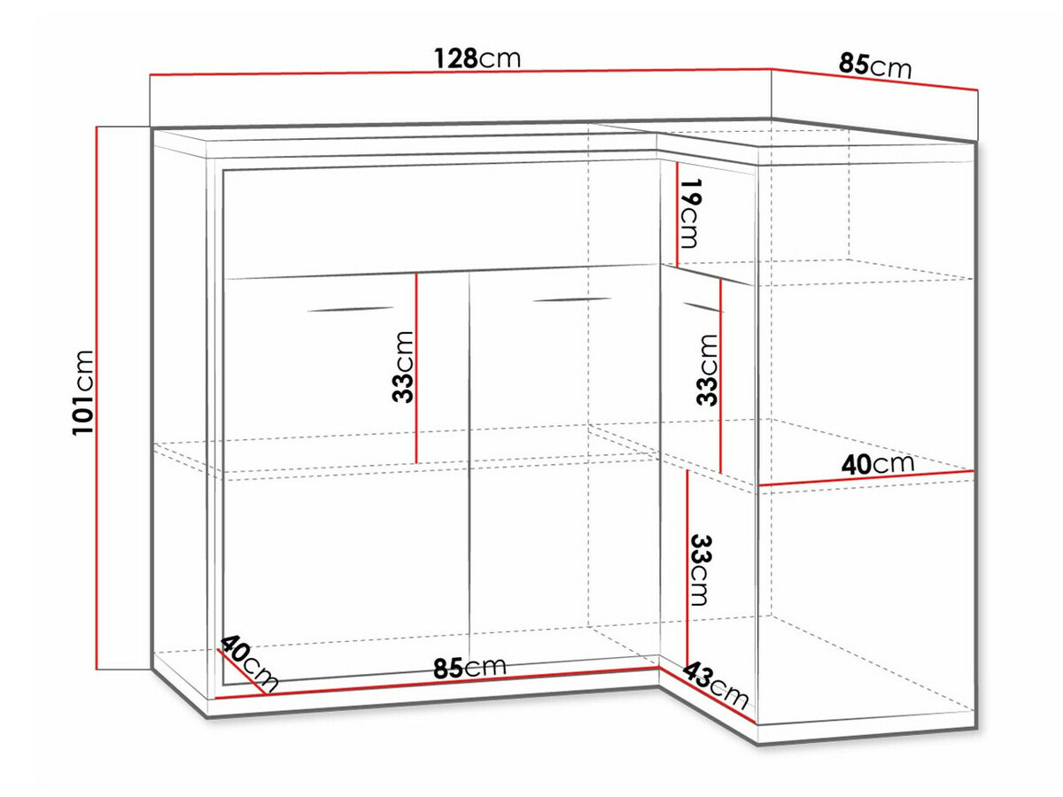 Cómoda para cantos Etrmoni 106 (Madeira clara + Carvalho)
