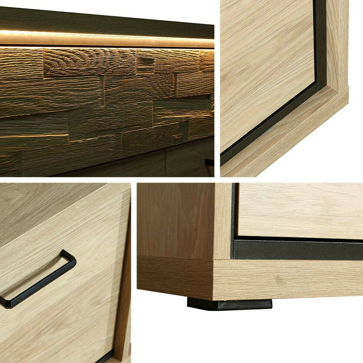 Conjunto para quarto Etrmoni 122 (Madeira clara + Carvalho)