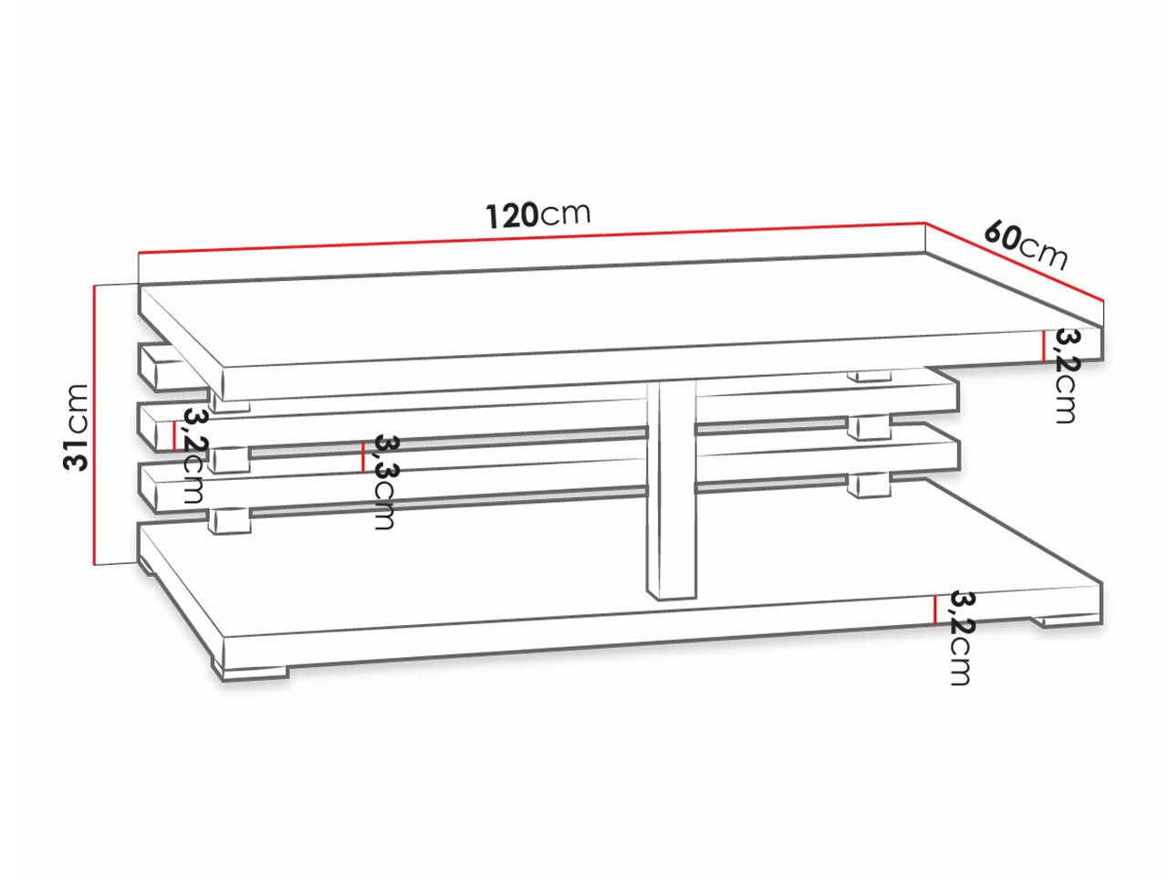 Mesa para revistas Comfivo 220 (Carvalho Artisan)