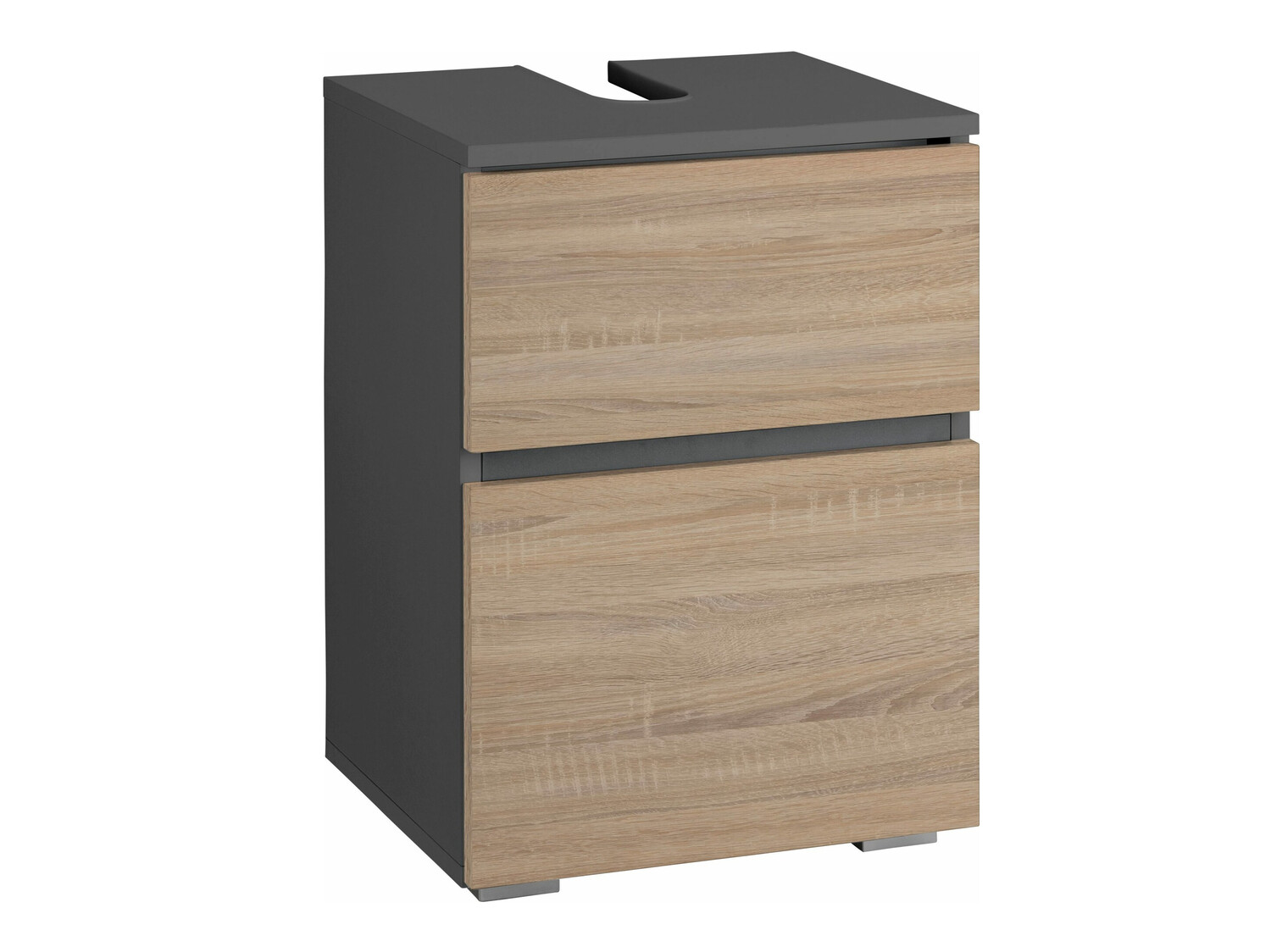 Armário de casa de banho de chão para lavatório Soncamu 103 (Antracite + Carvalho)