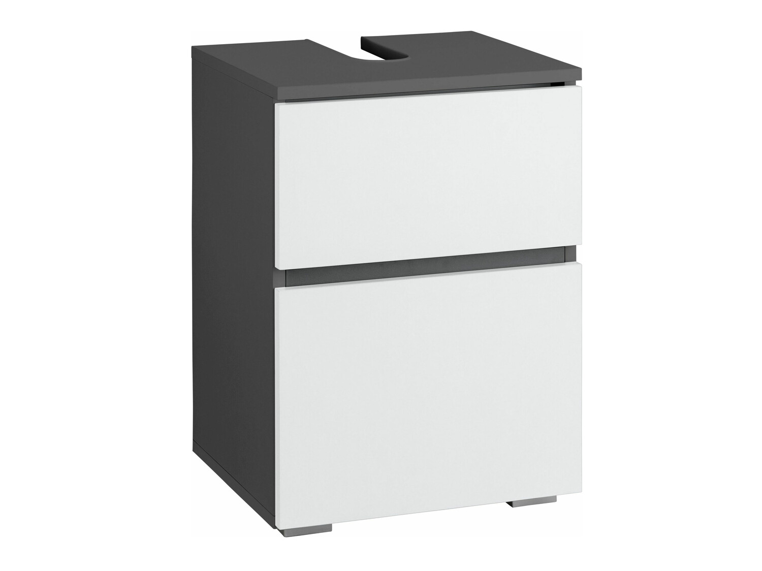 Armário de casa de banho de chão para lavatório Soncamu 103 (Branco + Antracite)