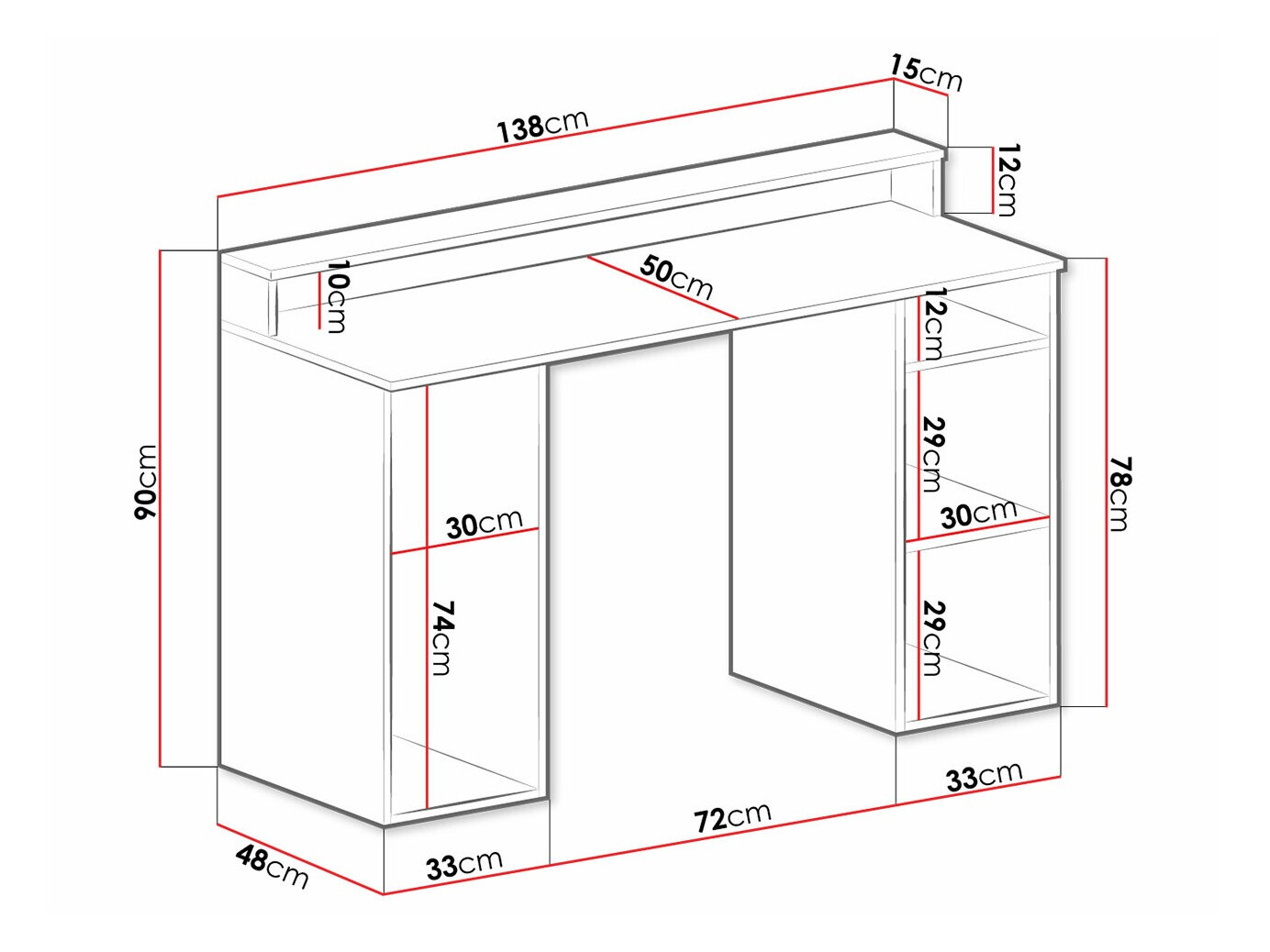 Mesa gaming Lila (Branco)
