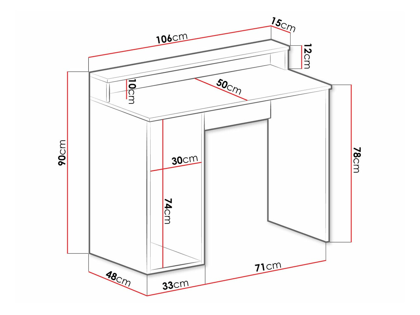 Mesa gaming Lila I (Branco)