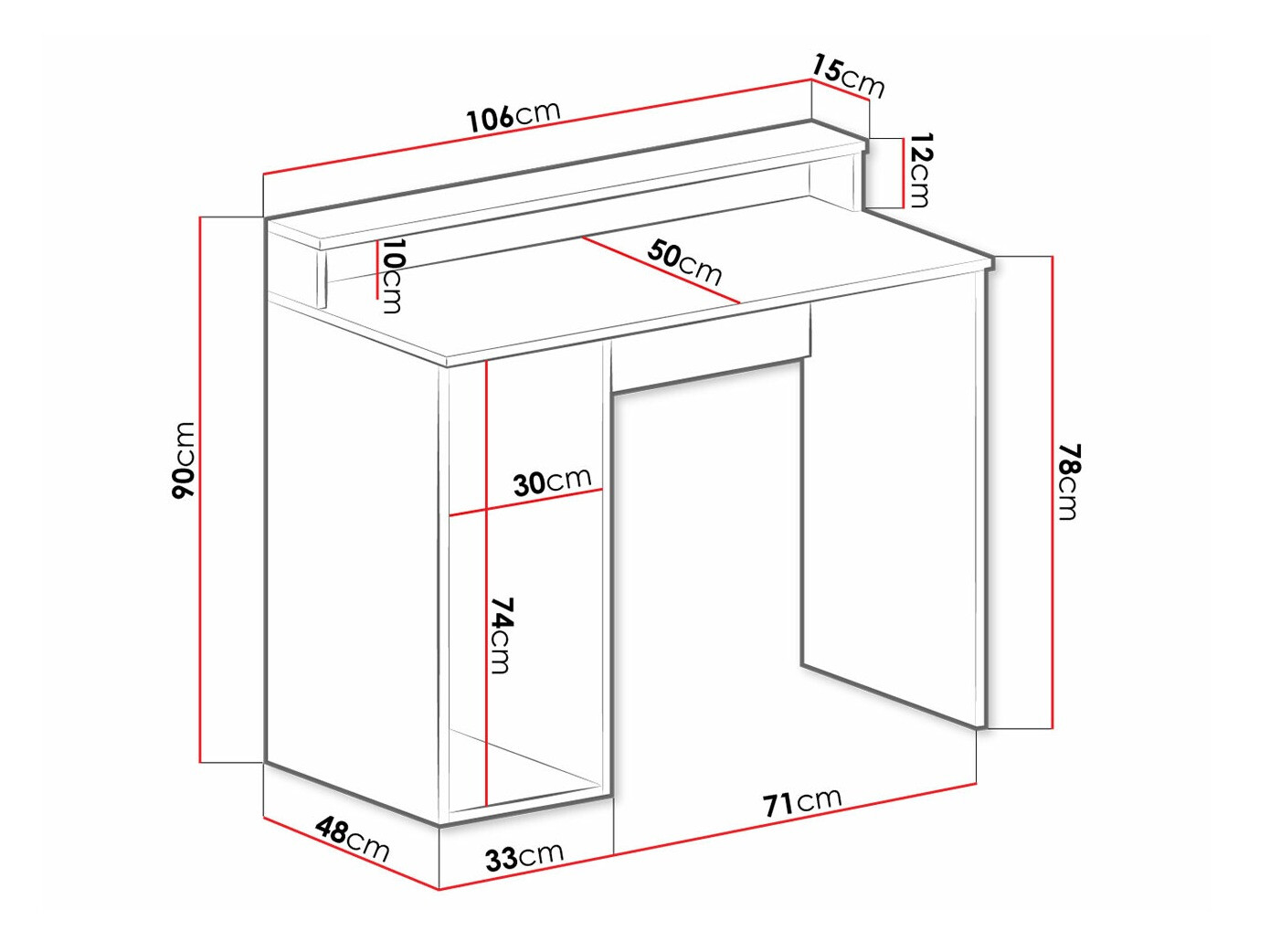 Mesa gaming Lila I (Preto)