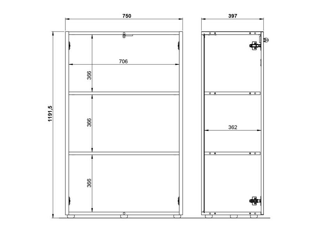 Aparador Fivcalu 102 (Branco + Grafite)
