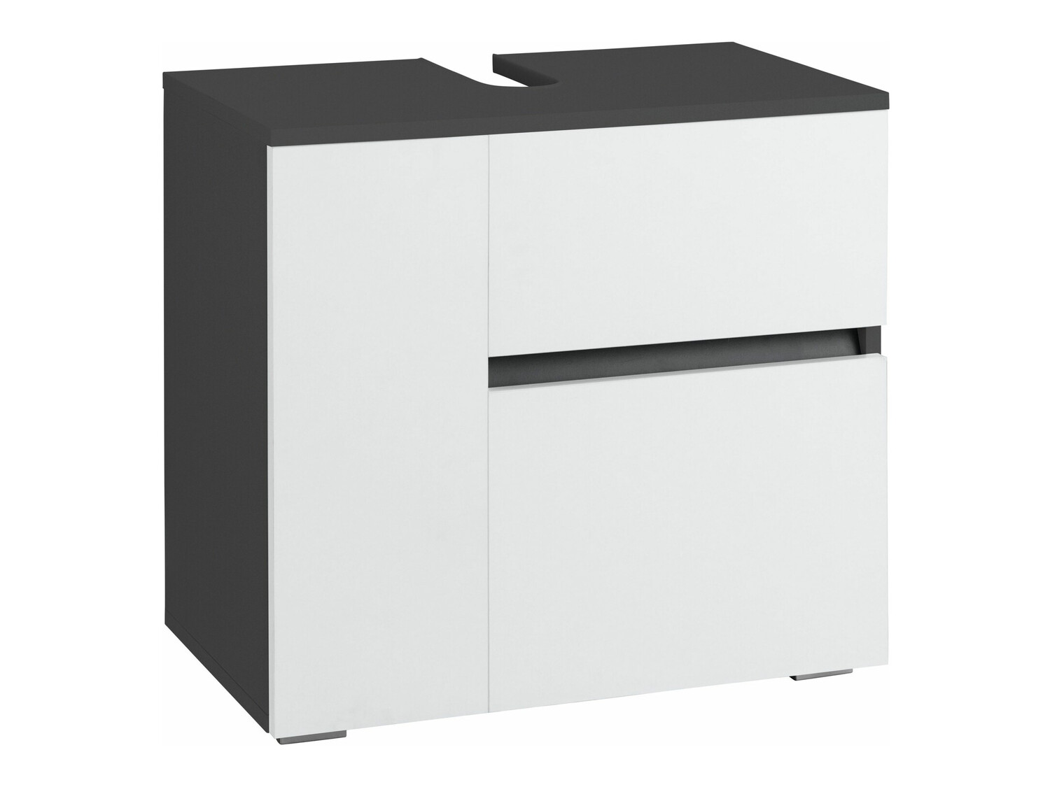 Armário com lavatório de apoio próprio para casa de banho Soncamu 108 (Branco + Antracite)