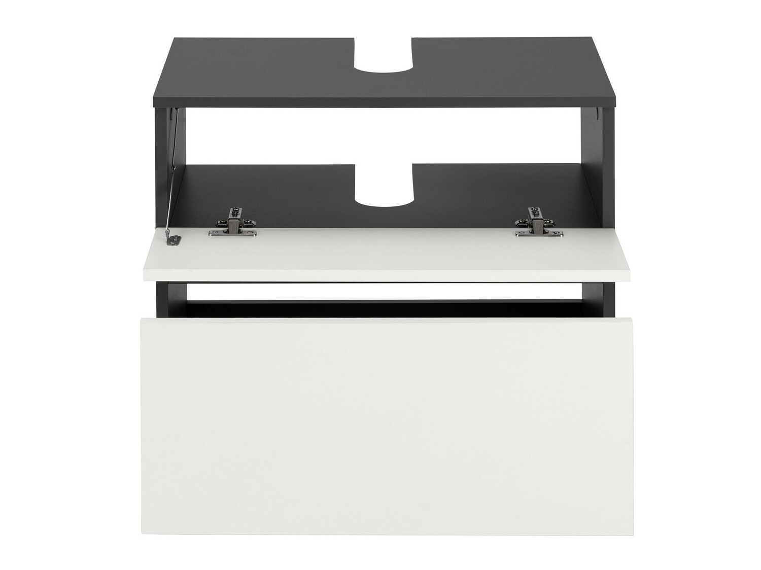 Armário com lavatório de apoio próprio para casa de banho Soncamu 110 (Branco + Antracite)