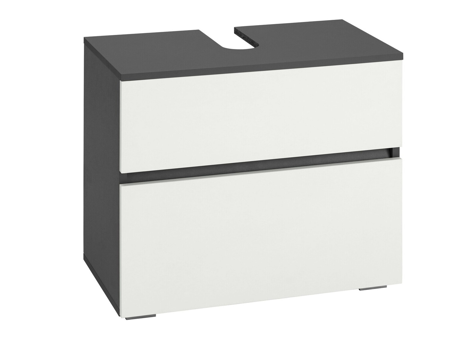 Armário de casa de banho de chão para lavatório Soncamu 110 (Branco + Antracite)