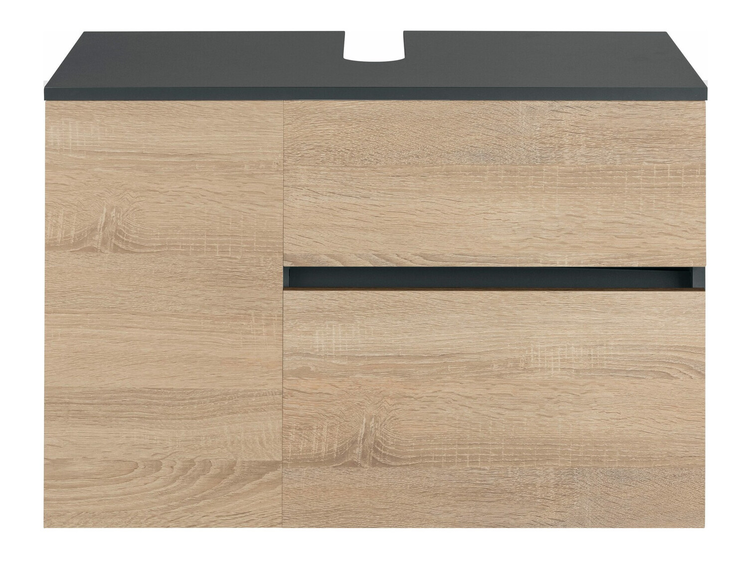 Armário suspenso para casa de banho para lavatório Soncamu 107 (Antracite + Carvalho)