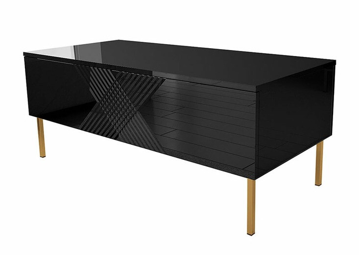 Mesa de centro Levelbu 100 (Preto + Preto brilhante)
