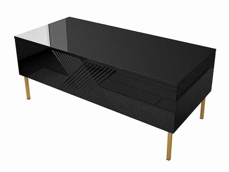 Mesa de centro Levelbu 100 (Preto + Preto brilhante)