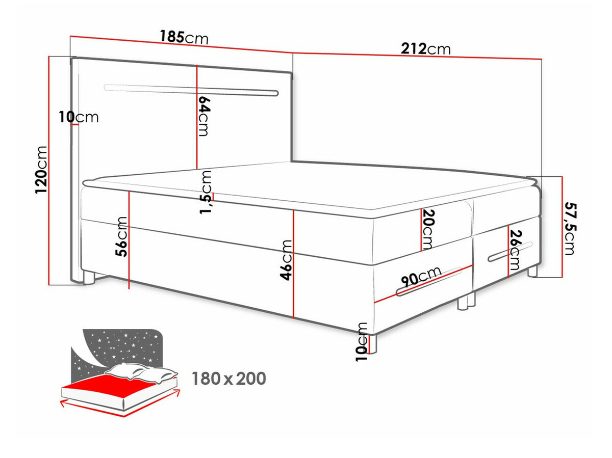 Cama continental Baltimore 174 (Soft 033)