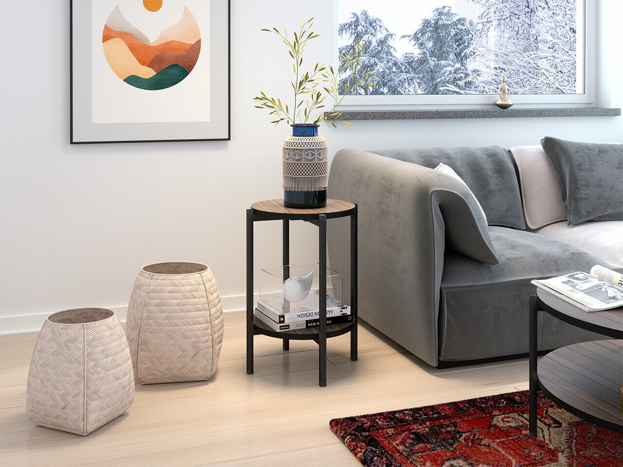 Mesa de apoio Comfivo 221 (Castanho + Preto)